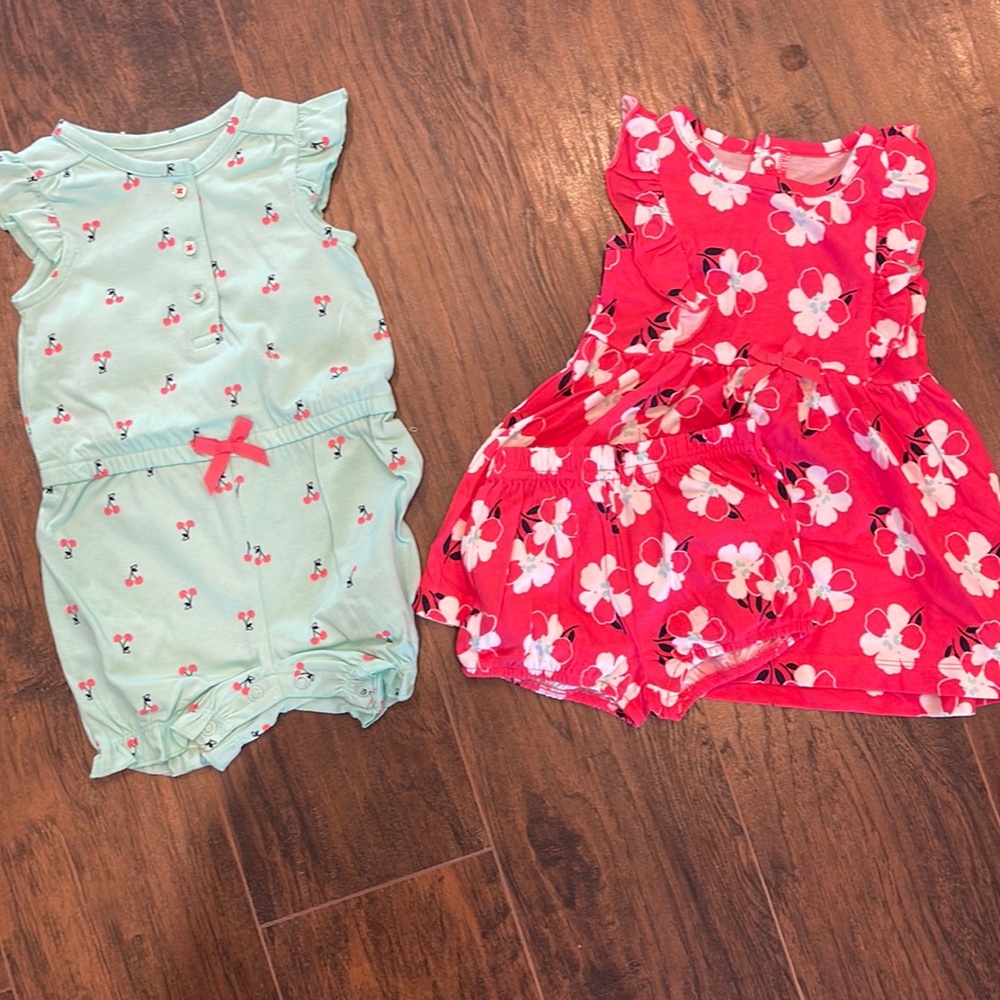 NWOT - Never worn romper and dress with bloomers 3-6 months
